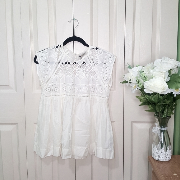 Zara Embroidered Baby doll Top - Picture 2 of 6